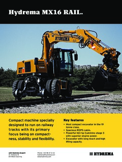 Hydrema MX16 RAIL Specifications