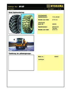 Hydrema 912 Specifications