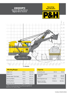 Joy Global P&H 2800XPC Specifications