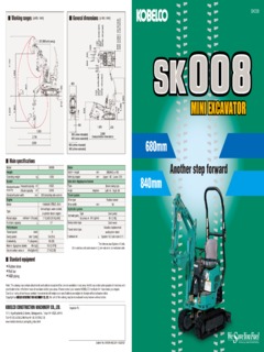 Kobelco SK008 Specifications