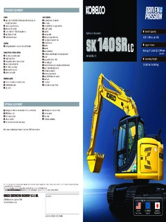Kobelco SK140SRLC-5 Specifications
