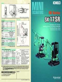 Kobelco SK17SR-3 Specifications