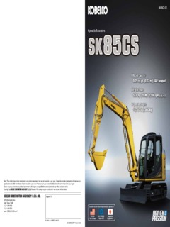 Kobelco SK85CS-3E Specifications