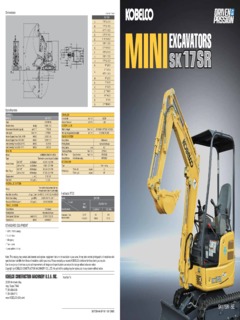 Kobelco SK17SR-5E Specifications