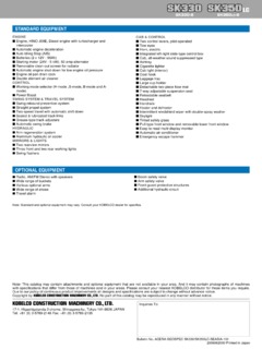Kobelco SK330 Specifications