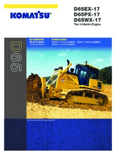Komatsu D65WX-17 Specifications