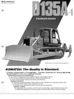 Komatsu D135A-1 Specifications