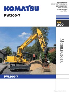 Komatsu PW200-7 Specifications