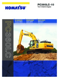 Komatsu PC360LC-10 Specifications