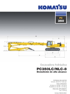 Komatsu PC350LC-8 Specifications