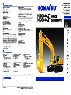 Komatsu PC600LC-7 Specifications