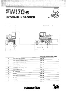 Komatsu PW170-5 Specifications