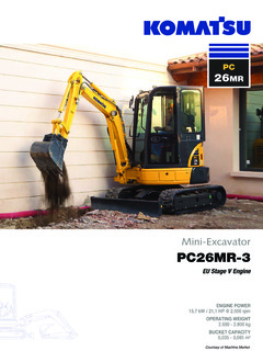 Komatsu PC26MR-3 Specifications