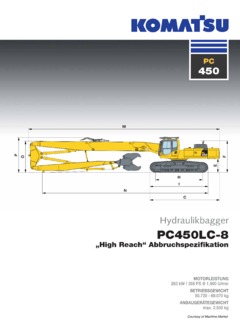 Komatsu PC450LC-8 Specifications