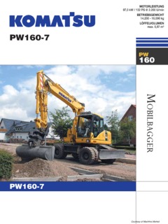 Komatsu PW160-7 Specifications
