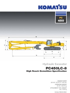 Komatsu PC450LC-8 Specifications