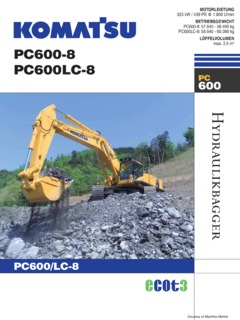 Komatsu PC600-8 Specifications