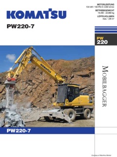 Komatsu PW220-7 Specifications