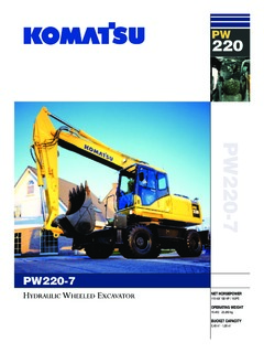 Komatsu PW220-7 Specifications