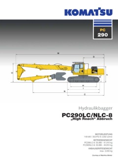 Komatsu PC290LC-8 Specifications