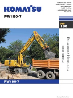 Komatsu PW180-7 Specifications