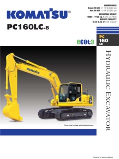 Komatsu PC160LC-8 Specifications
