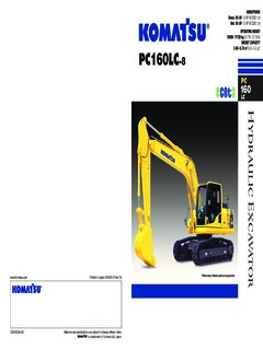 Komatsu PC160LC-8 Specifications