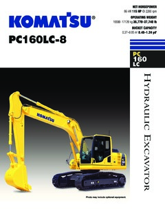 Komatsu PC160LC-8 Specifications