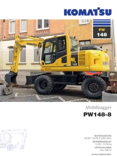 Komatsu PW148-8 Specifications