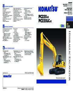 Komatsu PC220LC-8 Specifications