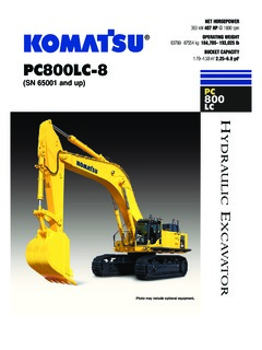Komatsu PC800LC-8 Specifications