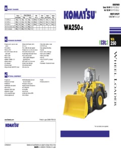Komatsu WA250-6 Specifications