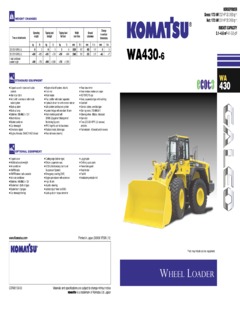 Komatsu WA430-6 Specifications