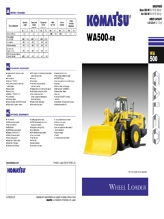 Komatsu WA500-6R Specifications