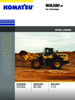 Komatsu WA380-8 Specifications