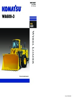 Komatsu WA600-3 Specifications