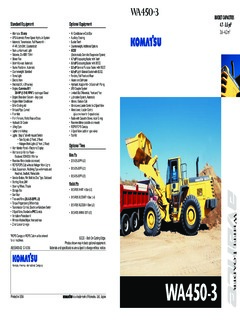 Komatsu WA450-3 Specifications