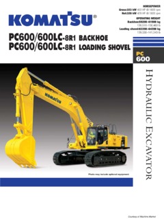 Komatsu PC600LC-8R1 Specifications