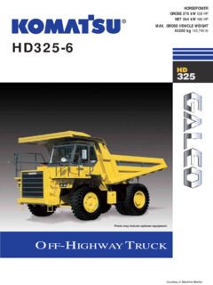 Komatsu HD325-6 Specifications