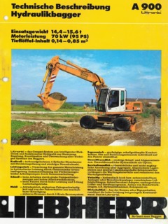 Liebherr A 900 Litronic Specifications