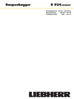 Liebherr R 924 Compact Specifications