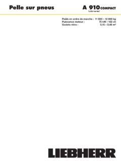 Liebherr A 910 COMPACT Specifications