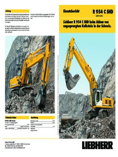 Liebherr R 954 C SHD Litronic Specifications