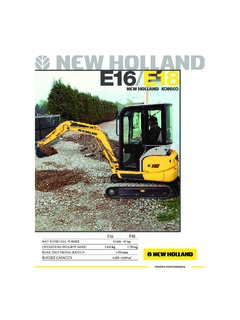 New Holland E18 Specifications