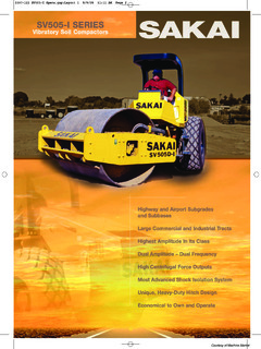 Sakai SV505D-1 Specifications