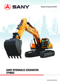 Sany SY465C Specifications