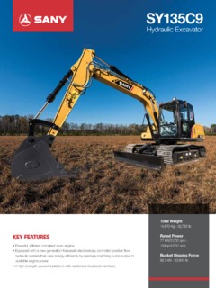 Sany SY135C9 Specifications
