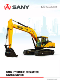 Sany SY215C Specifications