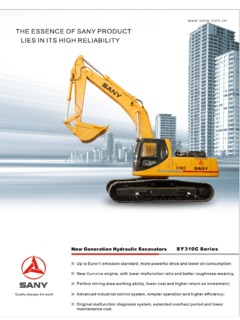 Sany SY310C Specifications