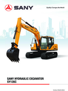 Sany SY135C Specifications